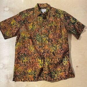 Island By Basic Options Men's Multicolor Short Sleeve Shirt Large (KK)